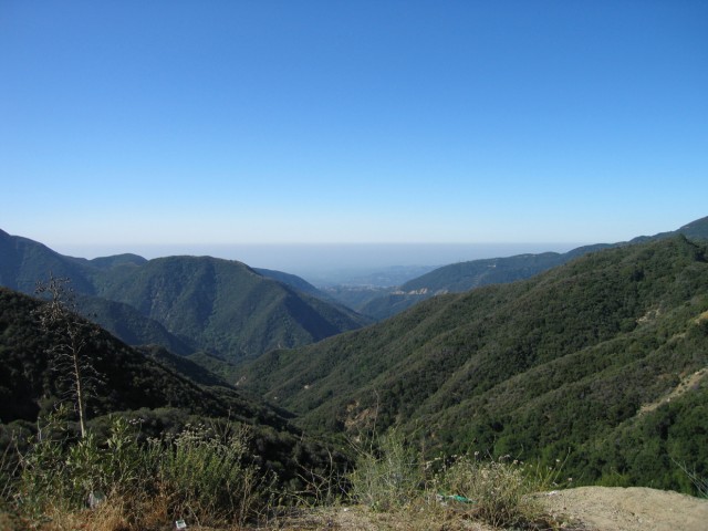 That dark line running across the middle of the picture is the smog layer