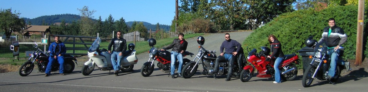 A group of friends out for a ride.