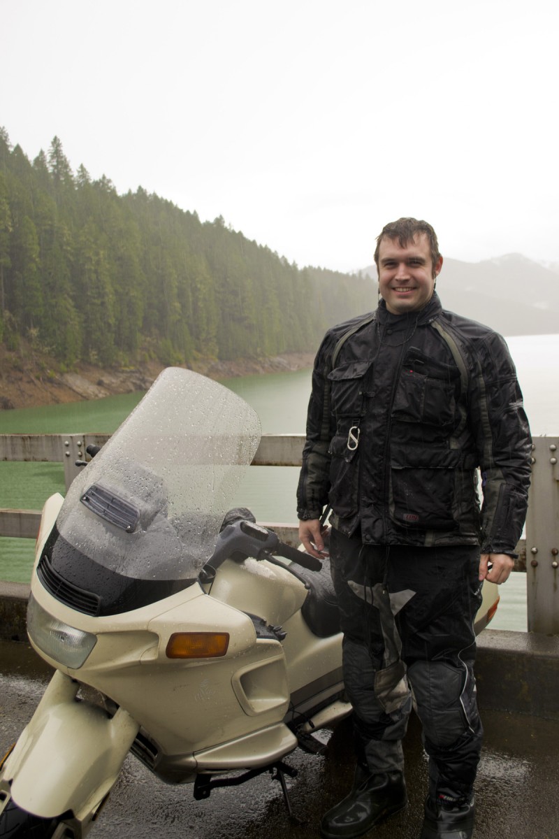 A wet day for a motorcycle ride.