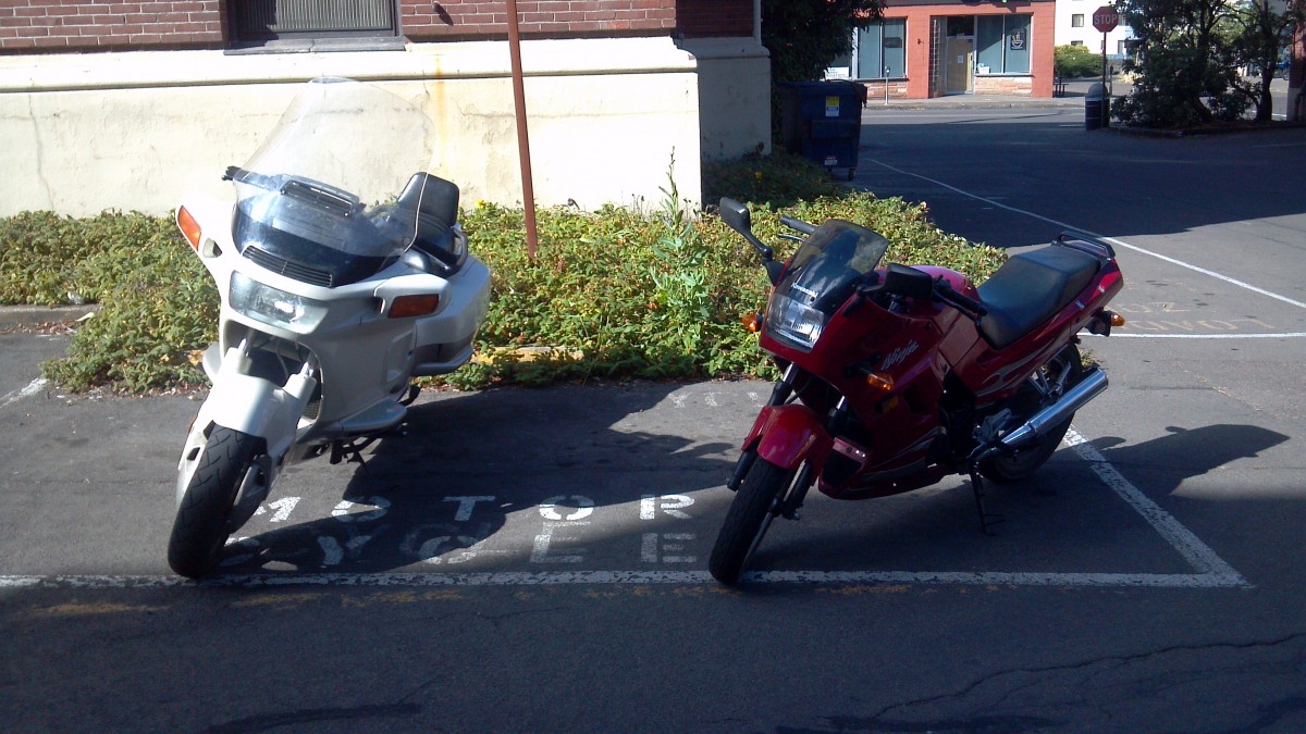 My Honda Pacific Coast at school.